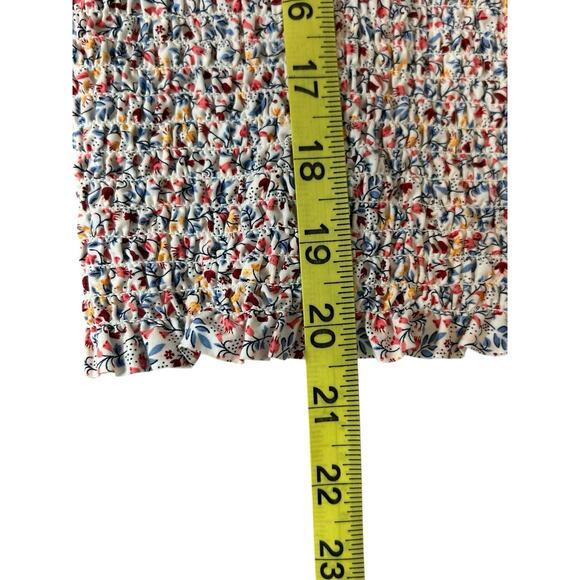 Old Navy Fully Smocked Tank Top Women’s Sz M Ditsy Floral Ruffle Coquette Fairy - Picture 7 of 9